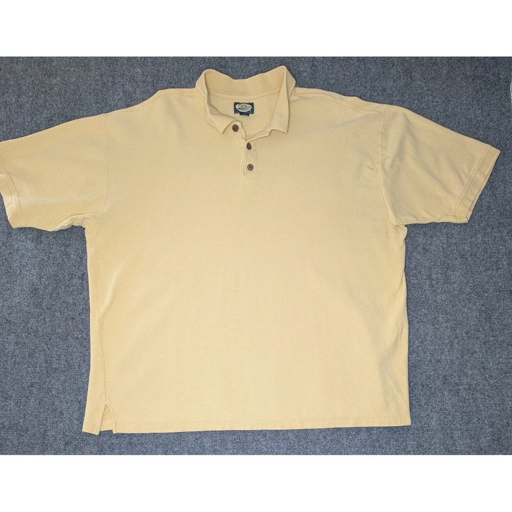 Vtg Tommy Bahama 100% Cotton Polo Shirt Mens Size XXL Yellow Textured
